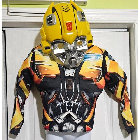 Rubie's Kids Bumblebee Muscle Top & Mask Set Costume Halloween Transformers Boys - Picture 1 of 9